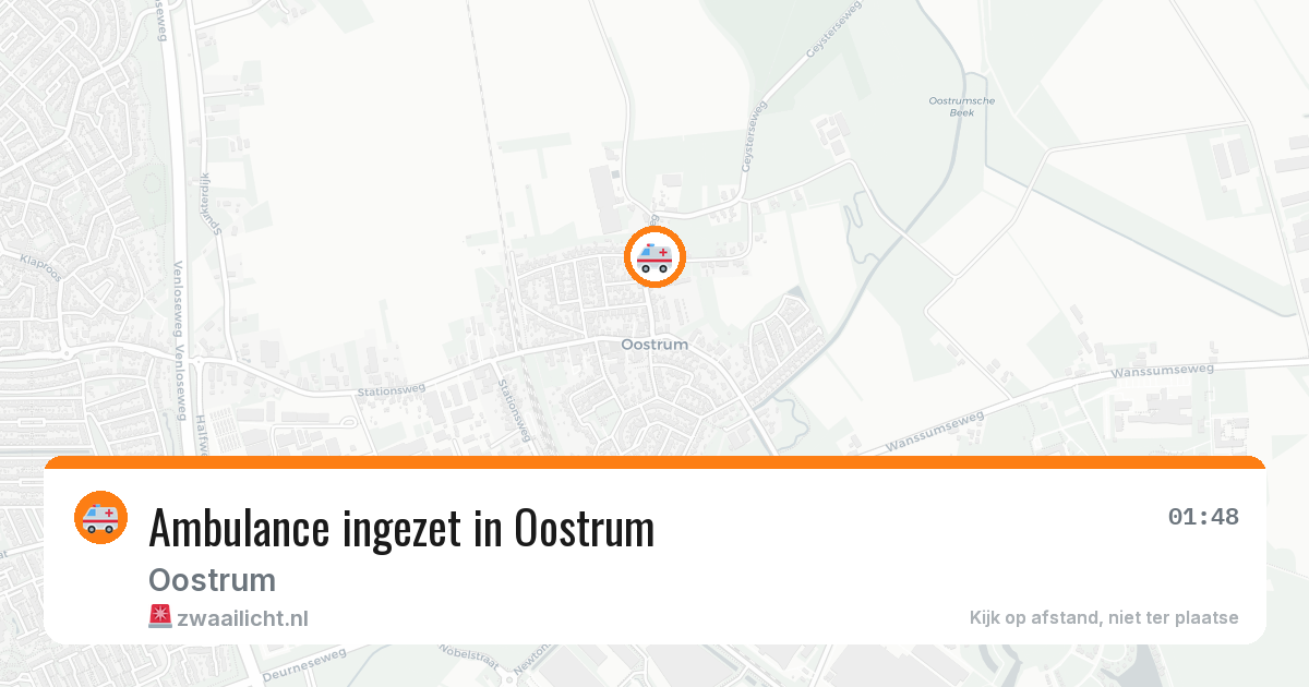Ambulance ingezet in Oostrum — 29 jul 2026