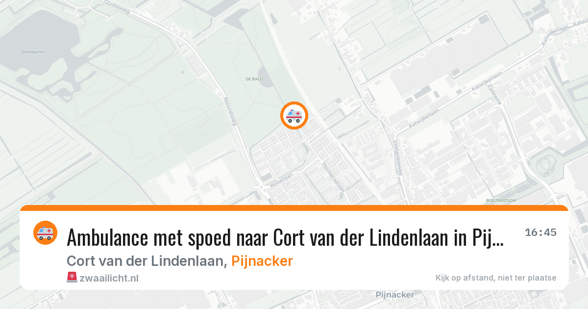 Ambulance met spoed naar Cort van der Lindenlaan in Pijnacker — 20 mrt 2026