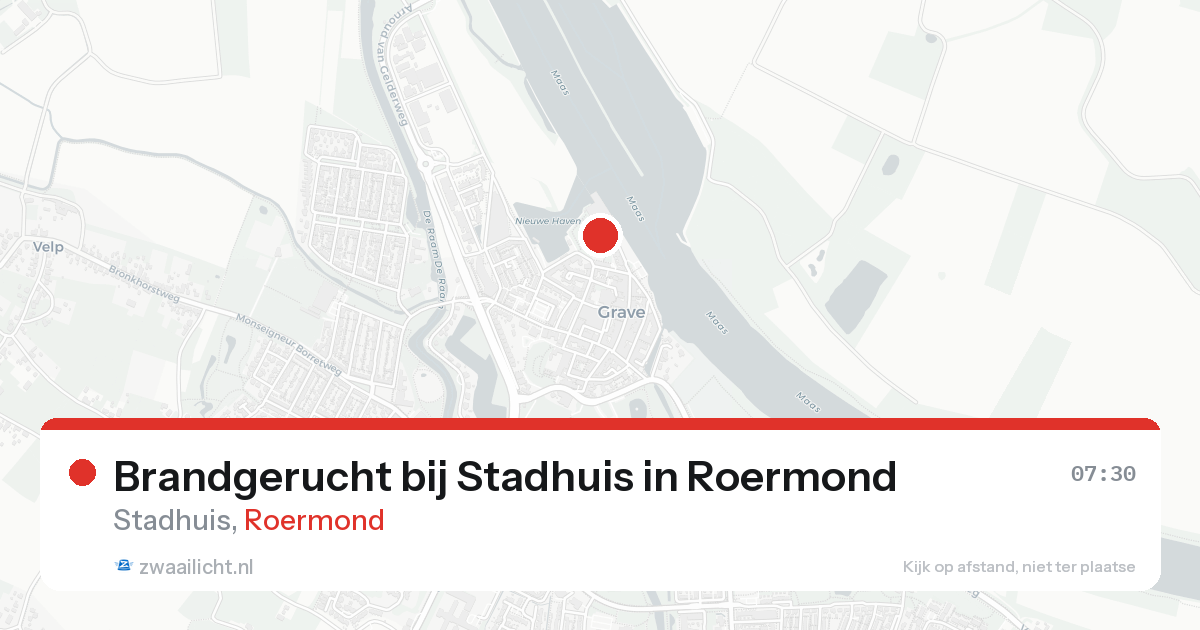 Brandgerucht bij Stadhuis in Roermond — 24 aug 2026