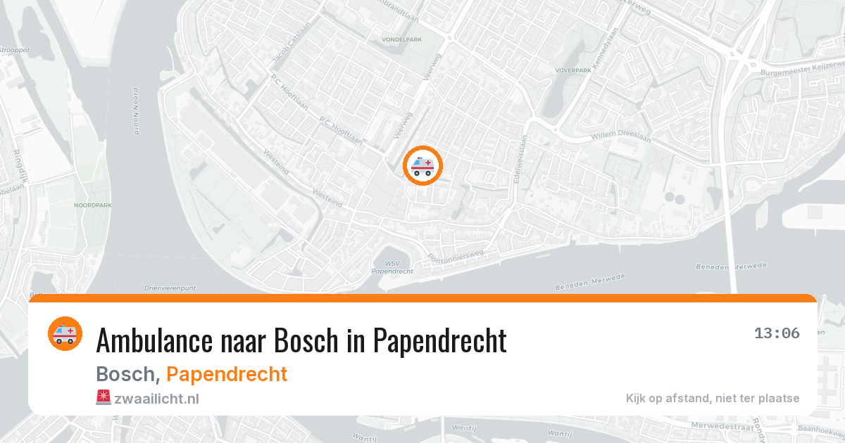 Ambulance naar Bosch in Papendrecht — 13 mei 2026
