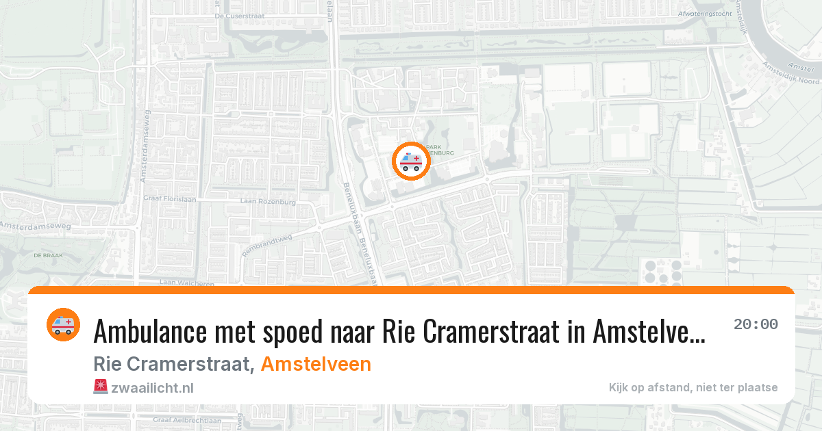 Ambulance met spoed naar Rie Cramerstraat in Amstelveen — 24 mrt 2026