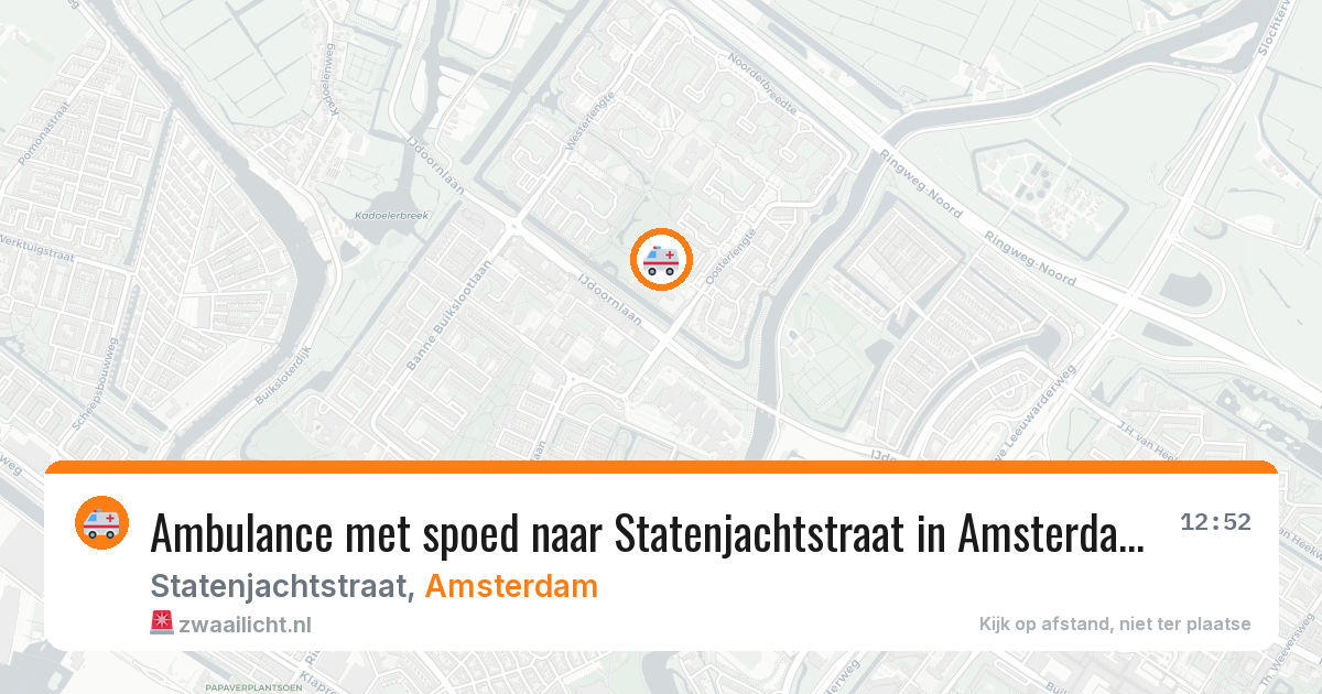 Ambulance met spoed naar Statenjachtstraat in Amsterdam — 16 mrt 2026