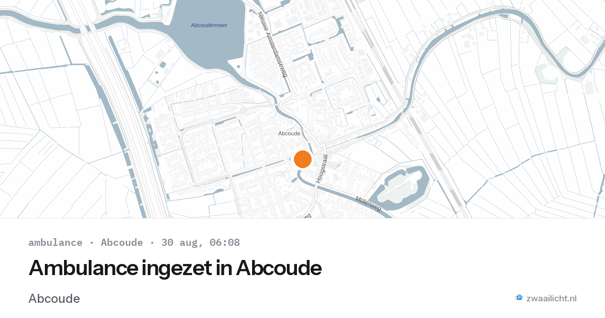 Ambulance ingezet in Abcoude — 30 aug 2026