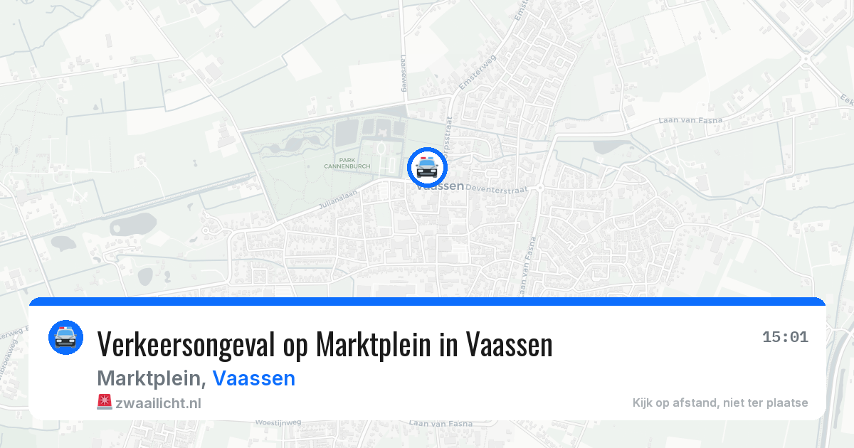 Verkeersongeval op Marktplein in Vaassen — 9 jul 2026