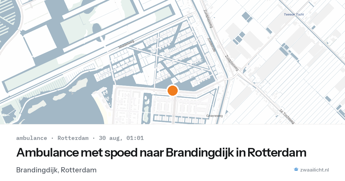 Ambulance met spoed naar Brandingdijk in Rotterdam — 29 aug 2026