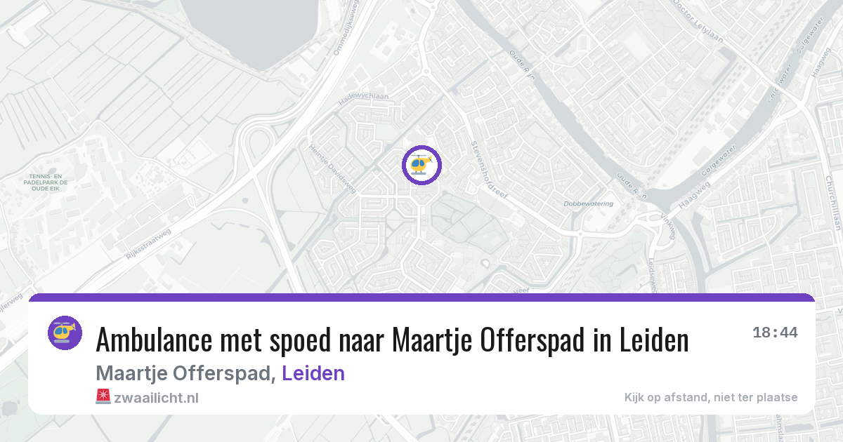Ambulance met spoed naar Maartje Offerspad in Leiden — 14 jul 2026