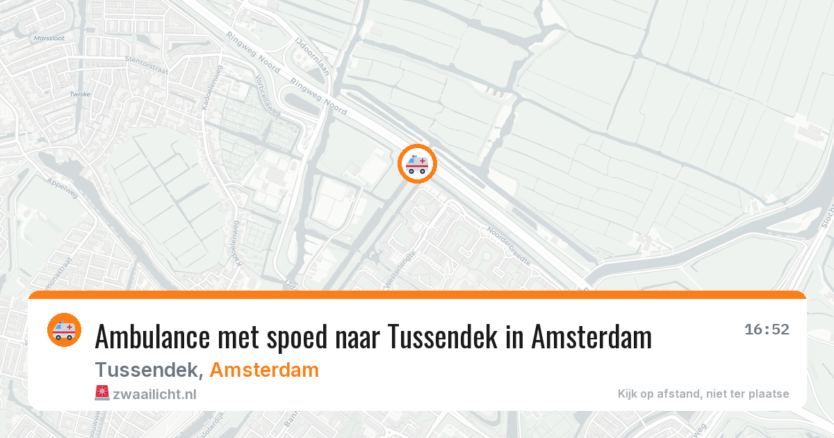 Ambulance met spoed naar Tussendek in Amsterdam — 11 aug 2026