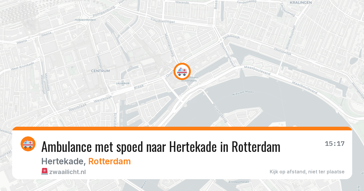 Ambulance met spoed naar Hertekade in Rotterdam — 9 aug 2026