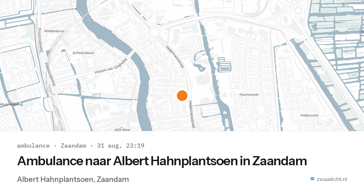Ambulance naar Albert Hahnplantsoen in Zaandam — 31 aug 2026