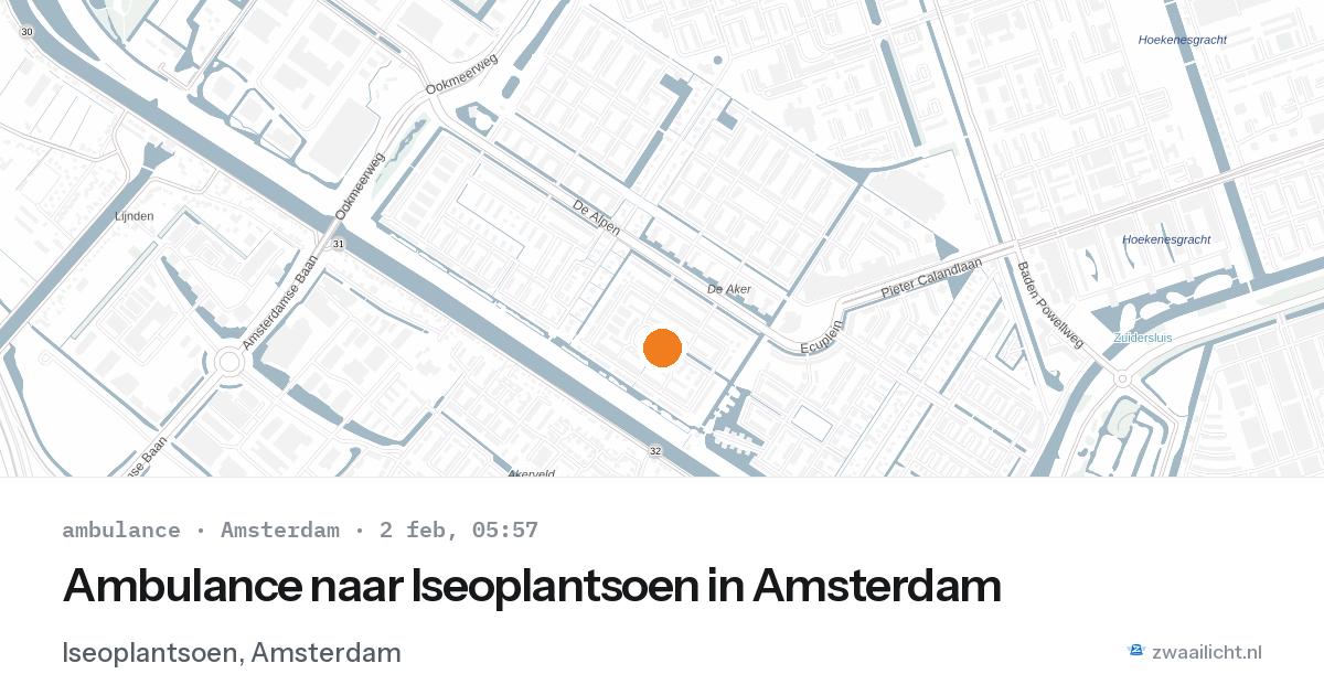 Ambulance naar Iseoplantsoen in Amsterdam — 2 feb 2026