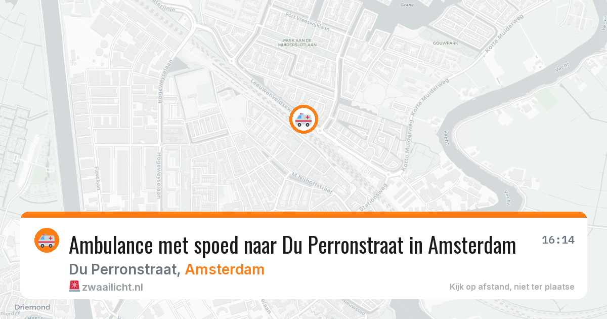 Ambulance met spoed naar Du Perronstraat in Amsterdam — 19 mrt 2026