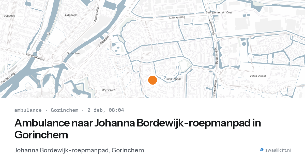 Ambulance naar Johanna Bordewijk-roepmanpad in Gorinchem — 2 feb 2026