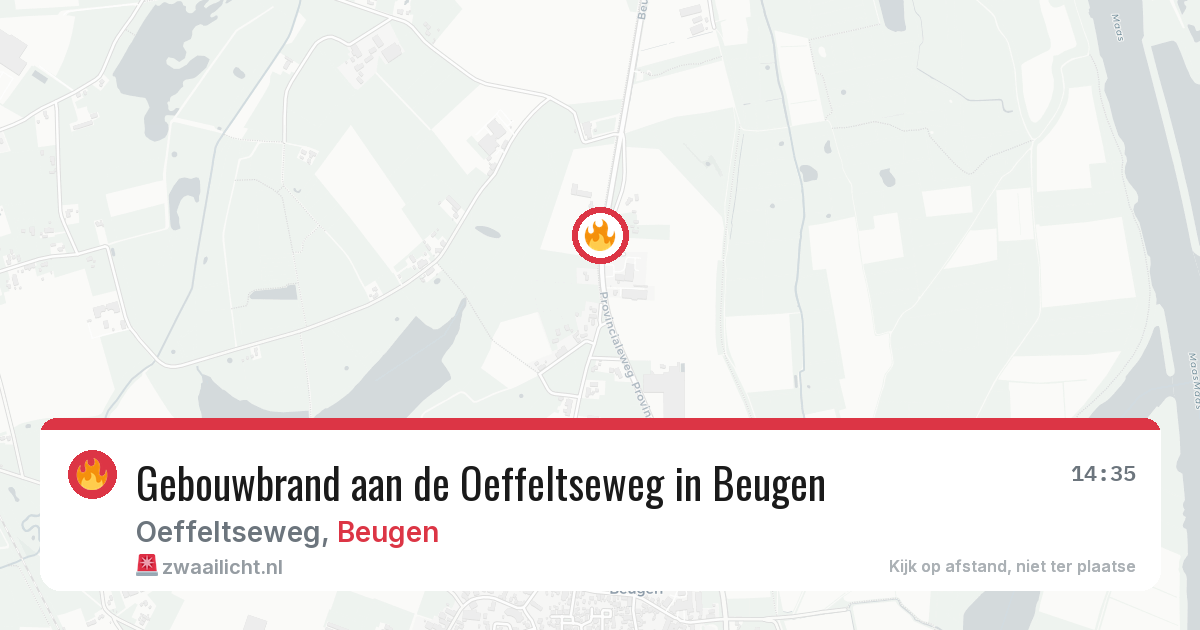 Gebouwbrand aan de Oeffeltseweg in Beugen — 31 jul 2026