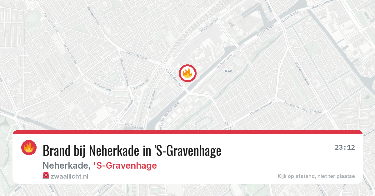 Brand bij Neherkade in 'S-Gravenhage — 19 mrt 2026