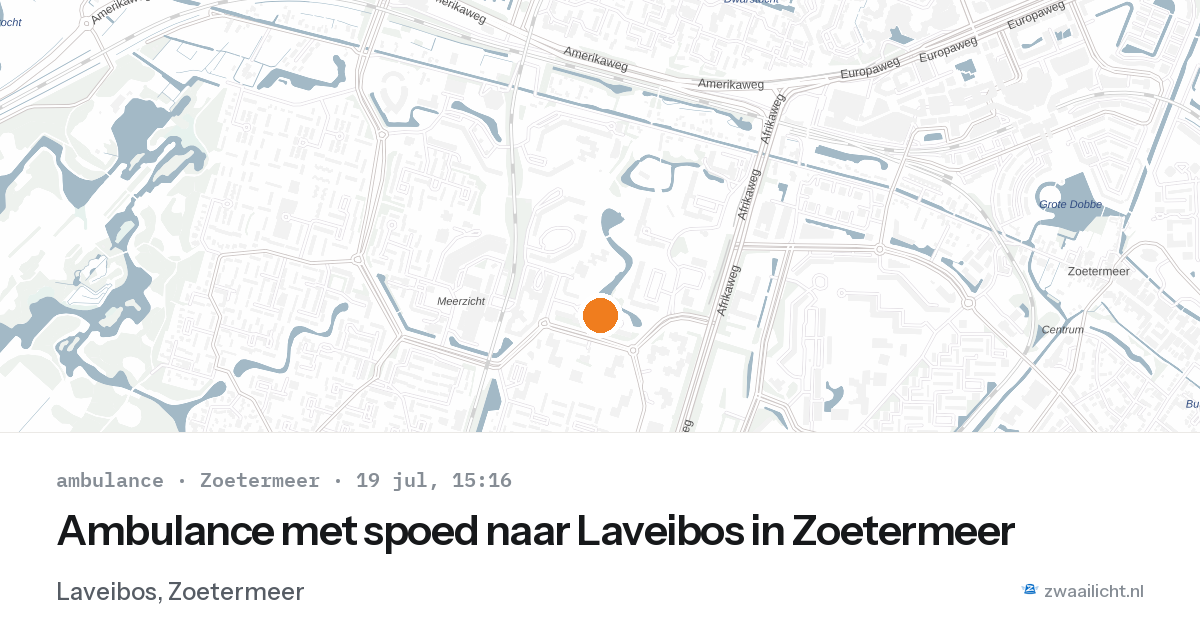 Ambulance met spoed naar Laveibos in Zoetermeer — 19 jul 2026