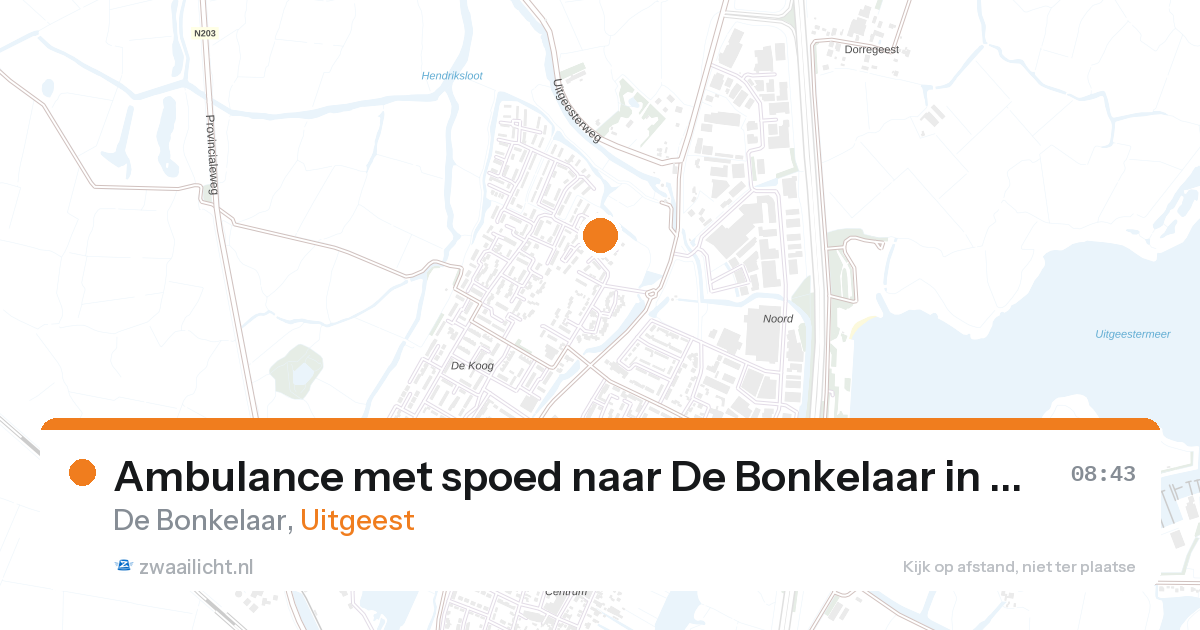 Ambulance met spoed naar De Bonkelaar in Uitgeest — 27 aug 2026