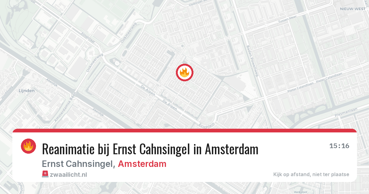 Reanimatie bij Ernst Cahnsingel in Amsterdam — 19 jun 2026