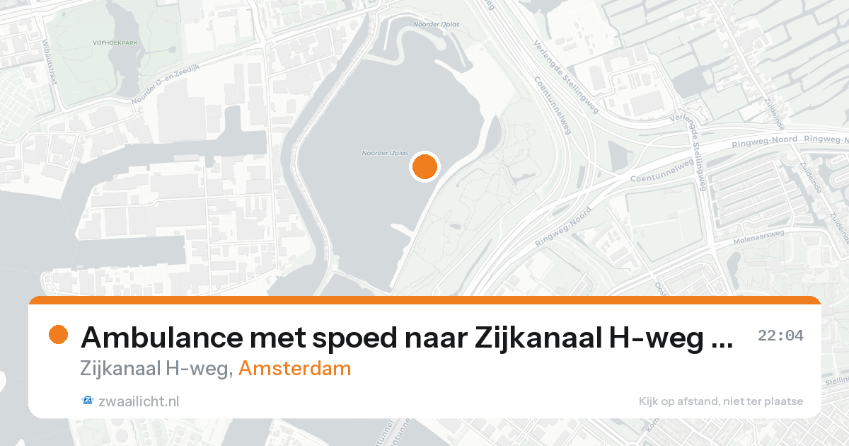 Ambulance met spoed naar Zijkanaal H-weg in Amsterdam — 24 aug 2026