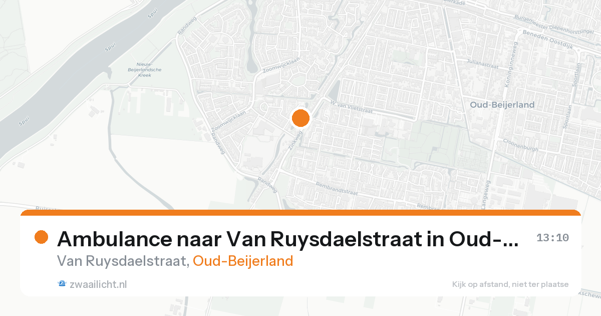 Ambulance naar Van Ruysdaelstraat in Oud-Beijerland — 23 aug 2026
