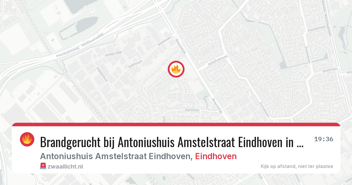 Brandgerucht bij Antoniushuis Amstelstraat Eindhoven in Eindhoven — 18 mei 2026