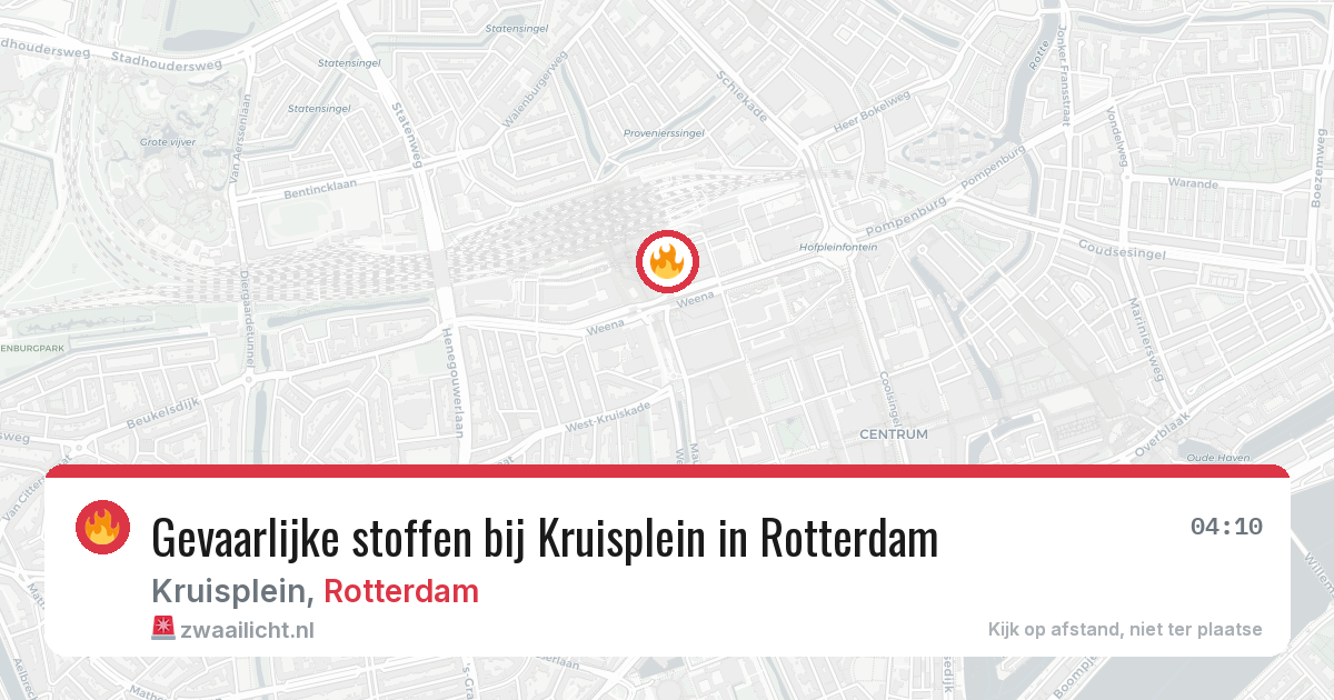 Gevaarlijke stoffen bij Kruisplein in Rotterdam — 15 mrt 2026
