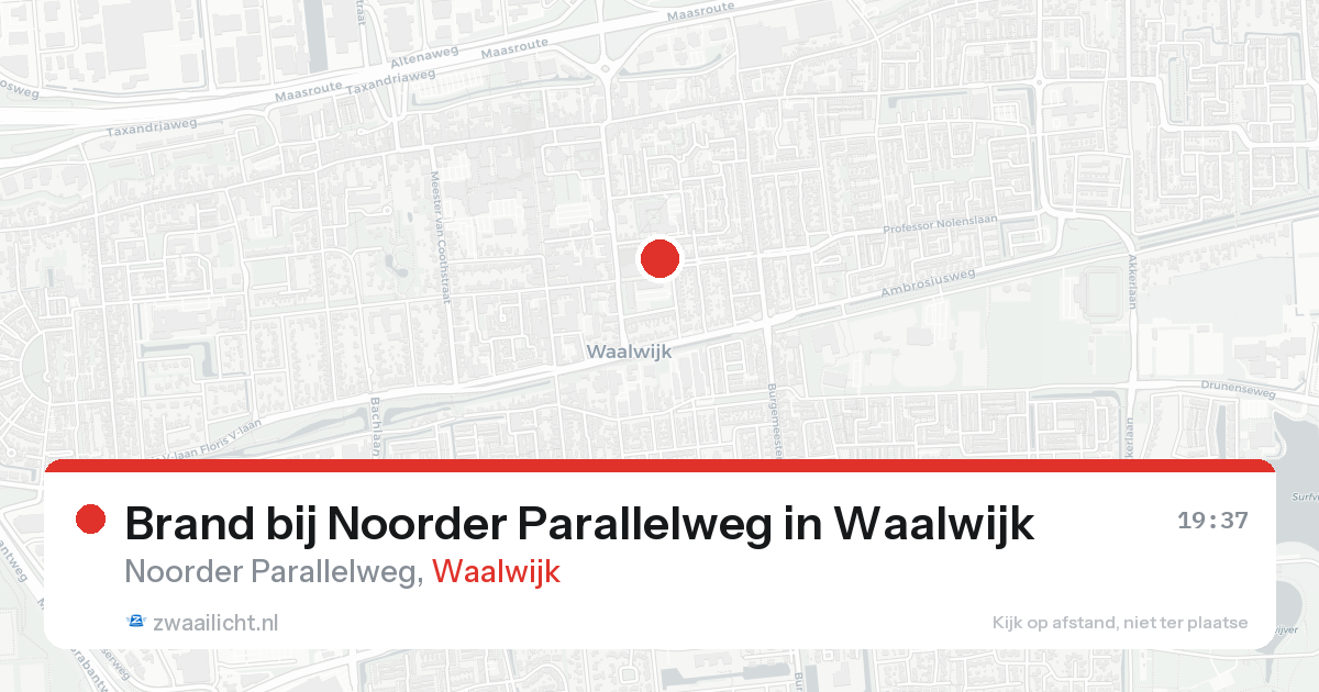Brand bij Noorder Parallelweg in Waalwijk — 22 aug 2026