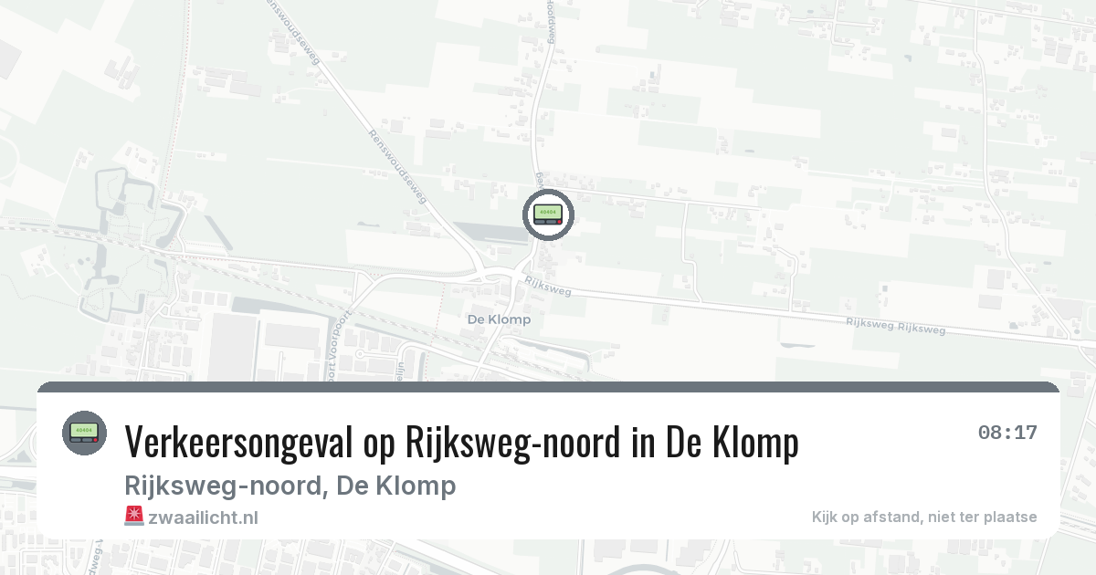 Verkeersongeval op Rijksweg-noord in De Klomp — 9 mrt 2026