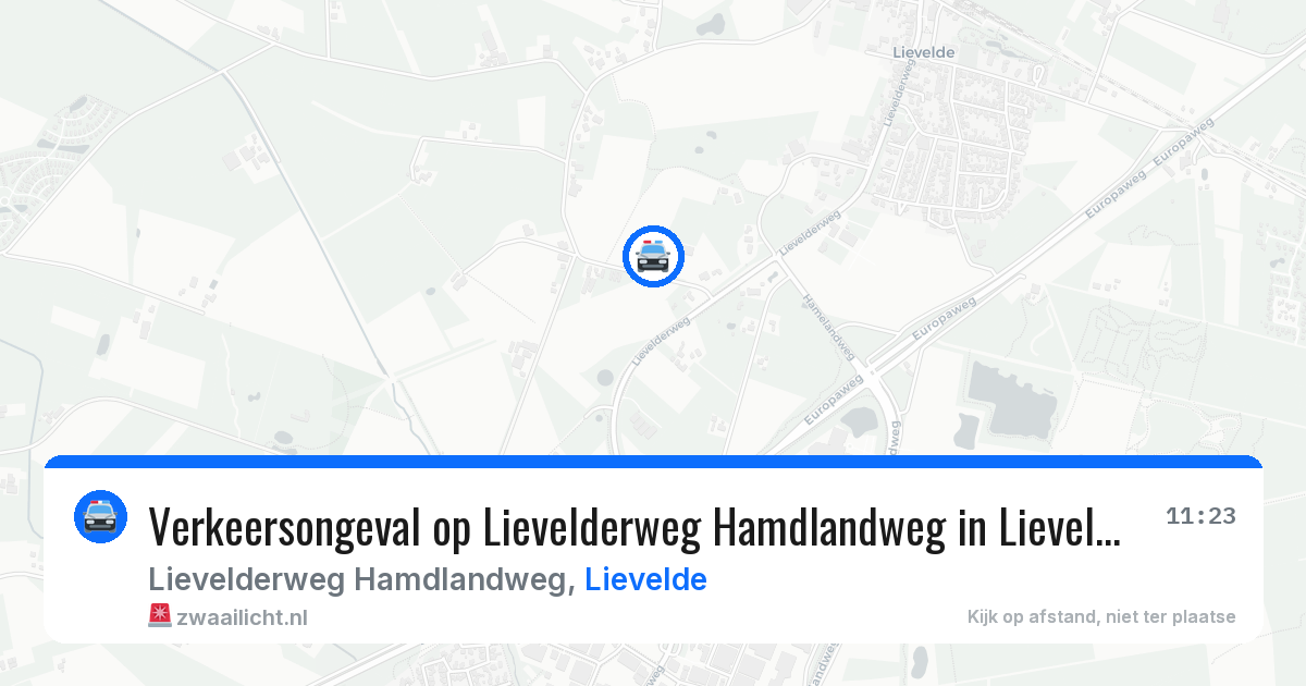 Verkeersongeval op Lievelderweg Hamdlandweg in Lievelde — 13 jun 2026