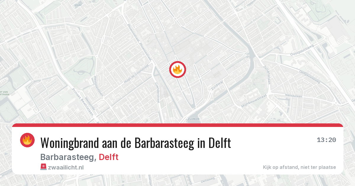 Woningbrand aan de Barbarasteeg in Delft — 1 mei 2026