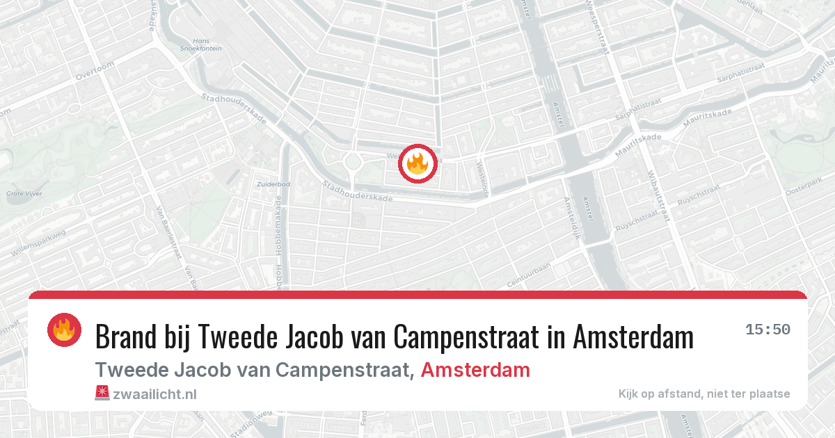Brand bij Tweede Jacob van Campenstraat in Amsterdam — 27 jun 2026