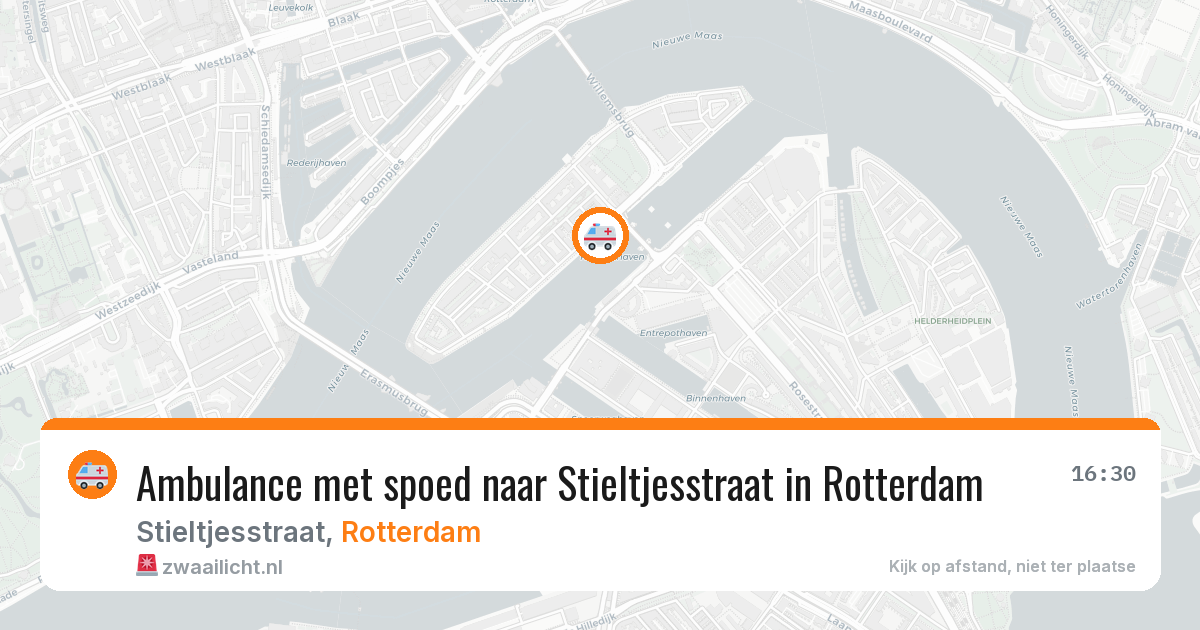 Ambulance met spoed naar Stieltjesstraat in Rotterdam — 5 jul 2026