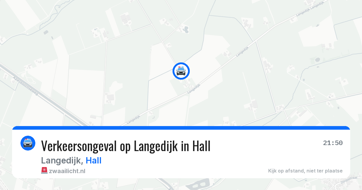 Verkeersongeval op Langedijk in Hall — 9 apr 2026