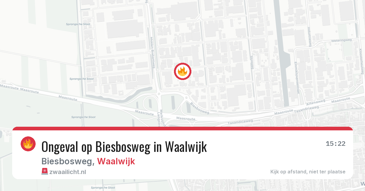 Ongeval op Biesbosweg in Waalwijk — 18 mrt 2026