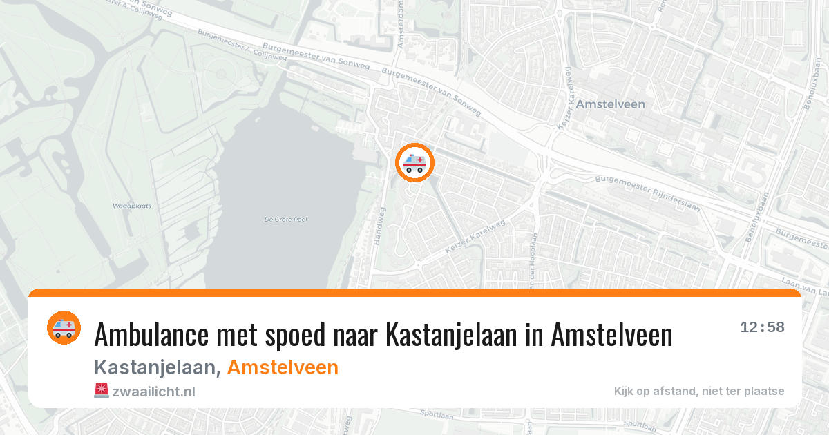 Ambulance met spoed naar Kastanjelaan in Amstelveen — 4 apr 2026