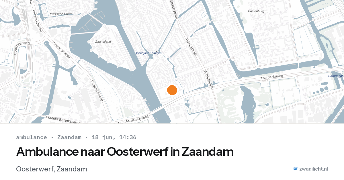 Ambulance naar Oosterwerf in Zaandam — 18 jun 2026