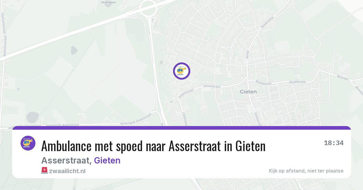 Ambulance met spoed naar Asserstraat in Gieten — 24 jul 2026