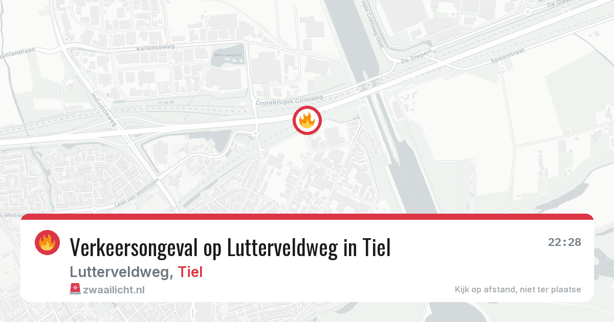 Verkeersongeval op Lutterveldweg in Tiel — 30 mrt 2026