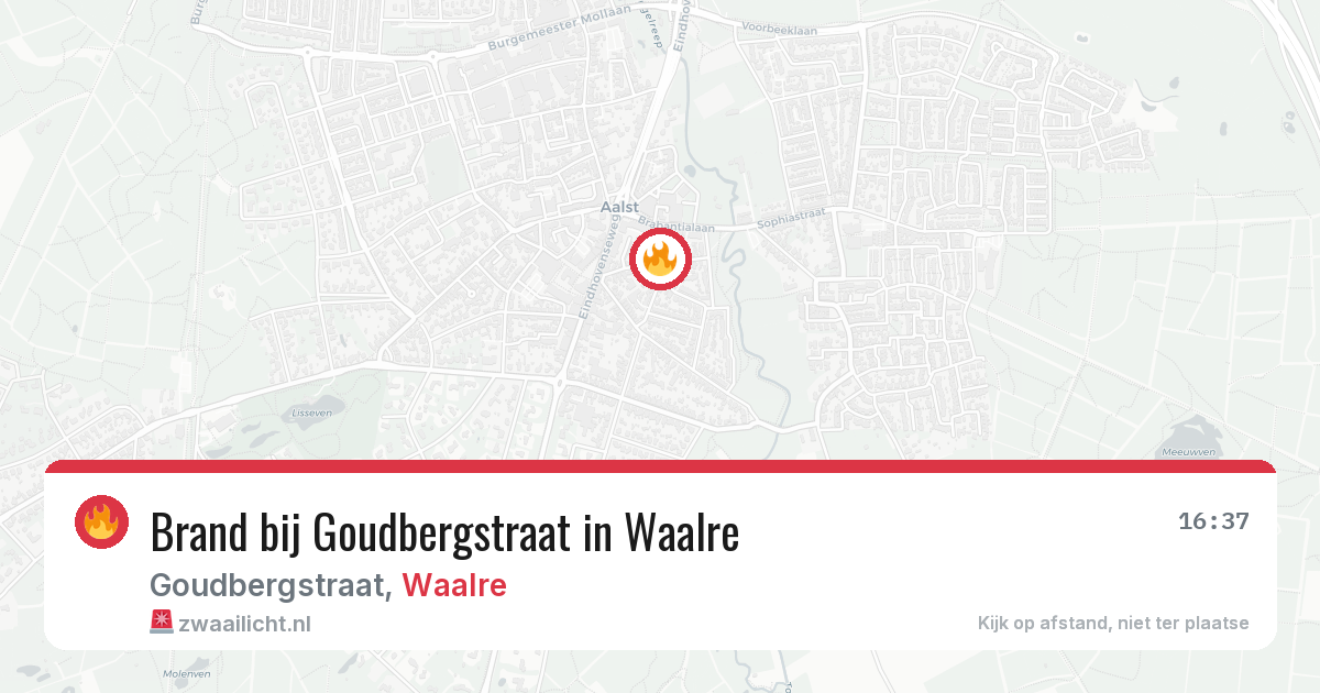 Brand bij Goudbergstraat in Waalre — 20 jun 2026