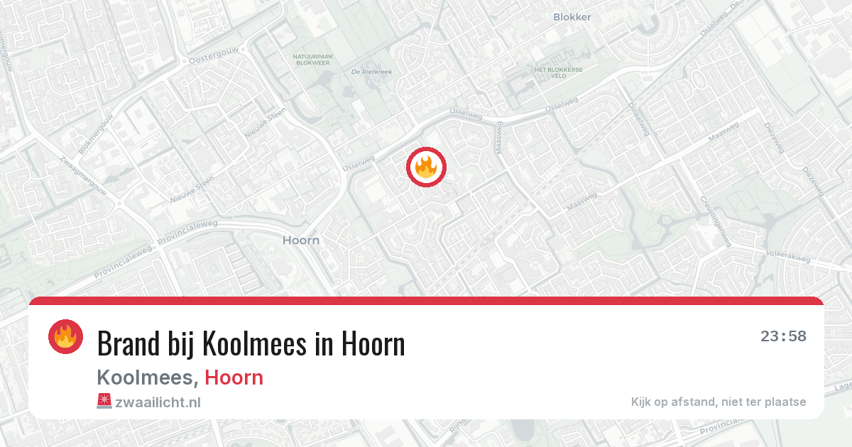 Brand bij Koolmees in Hoorn — 6 mrt 2026