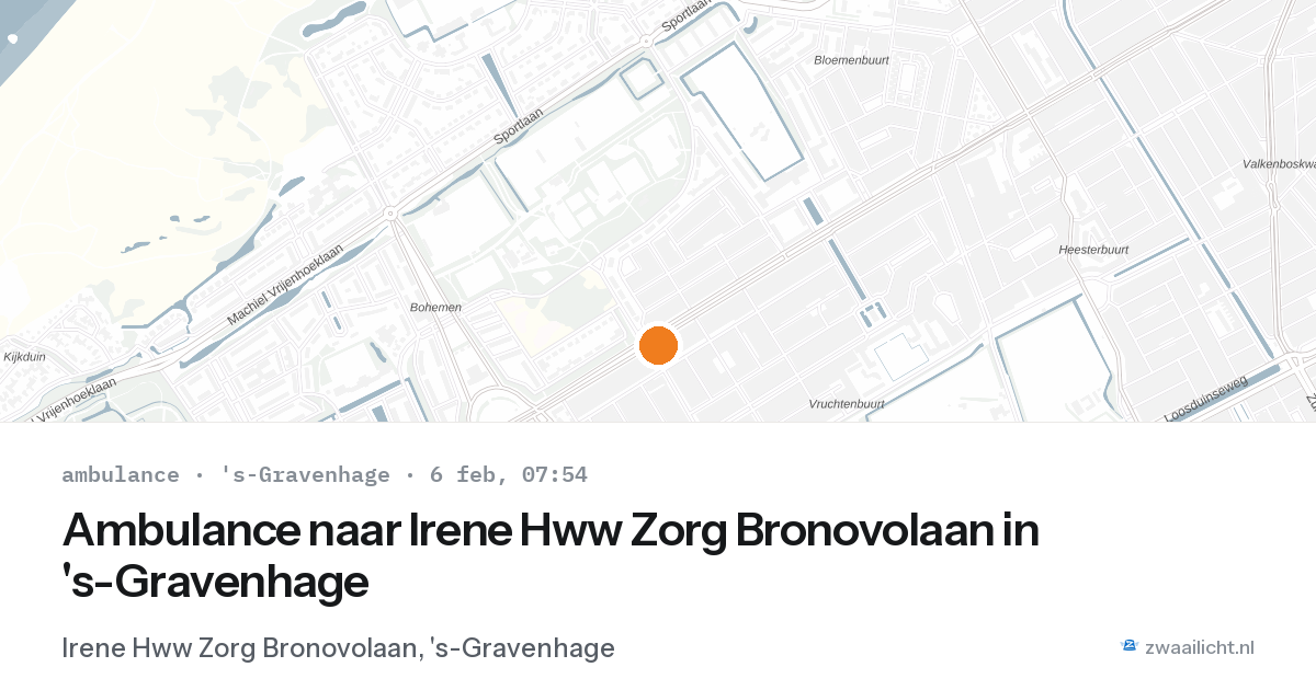 Ambulance naar Irene Hww Zorg Bronovolaan in 's-Gravenhage — 6 feb 2026