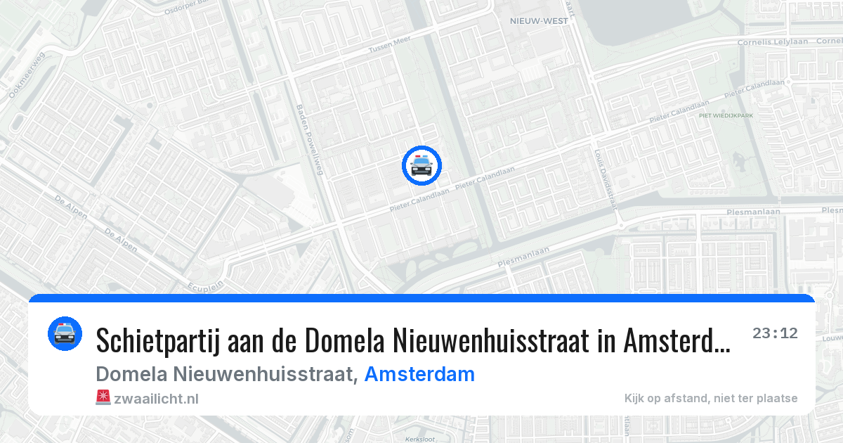 Schietpartij aan de Domela Nieuwenhuisstraat in Amsterdam — 23 mrt 2026