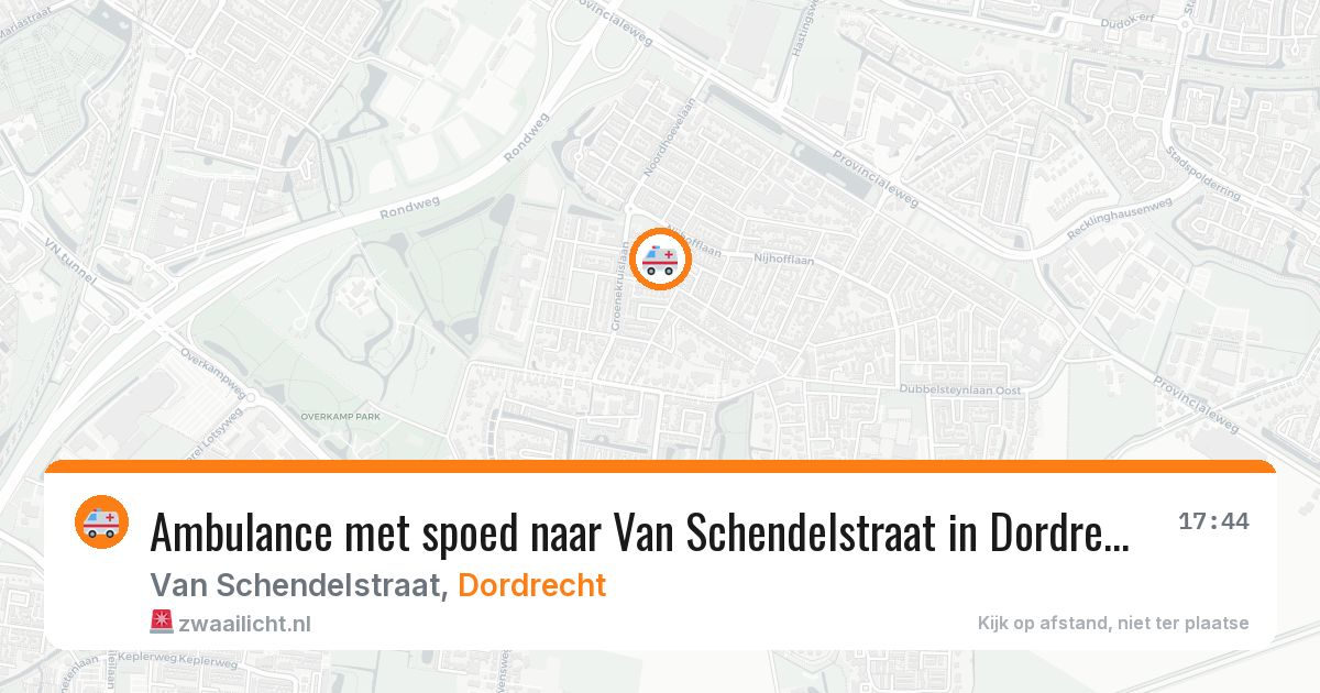 Ambulance met spoed naar Van Schendelstraat in Dordrecht — 15 jun 2026