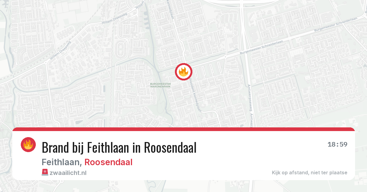 Brand bij Feithlaan in Roosendaal — 16 jun 2026