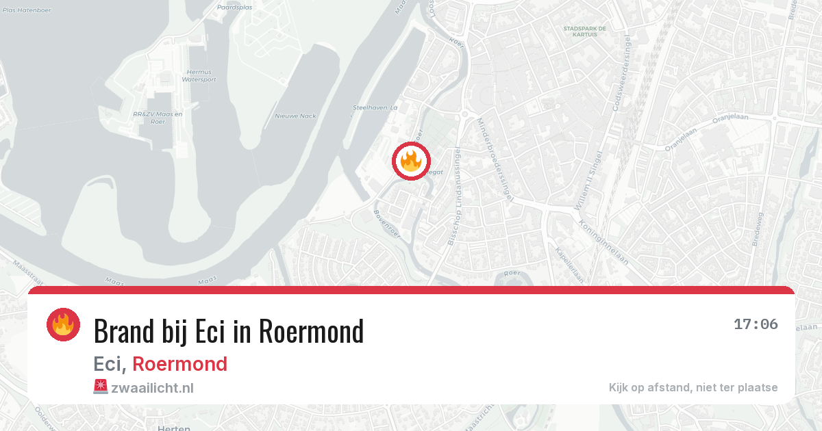 Brand bij Eci in Roermond — 17 mei 2026