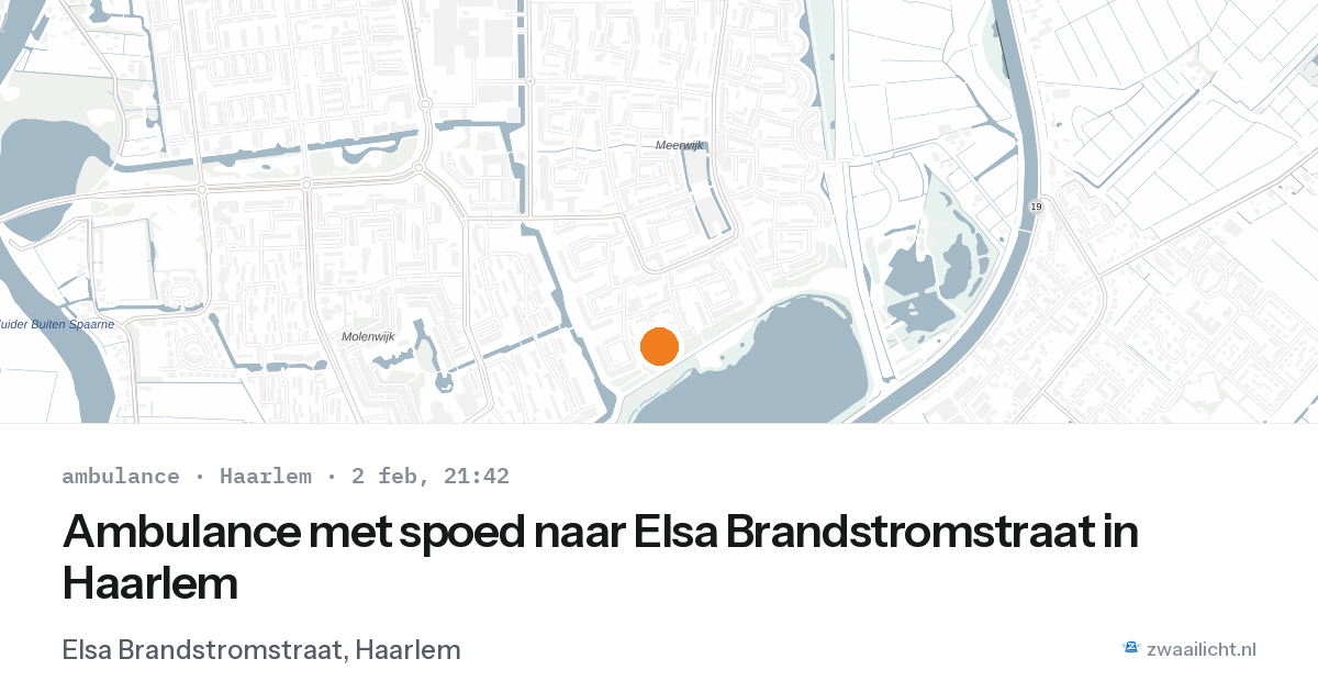 Ambulance met spoed naar Elsa Brandstromstraat in Haarlem — 2 feb 2026