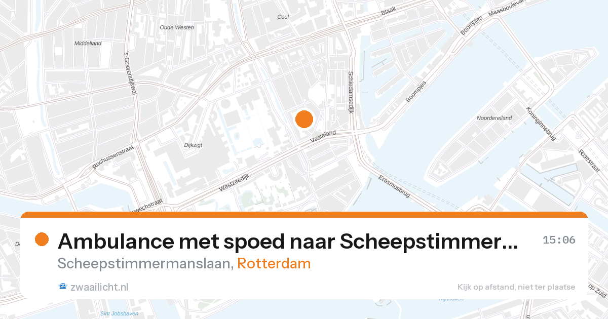 Ambulance met spoed naar Scheepstimmermanslaan in Rotterdam — 27 aug 2026