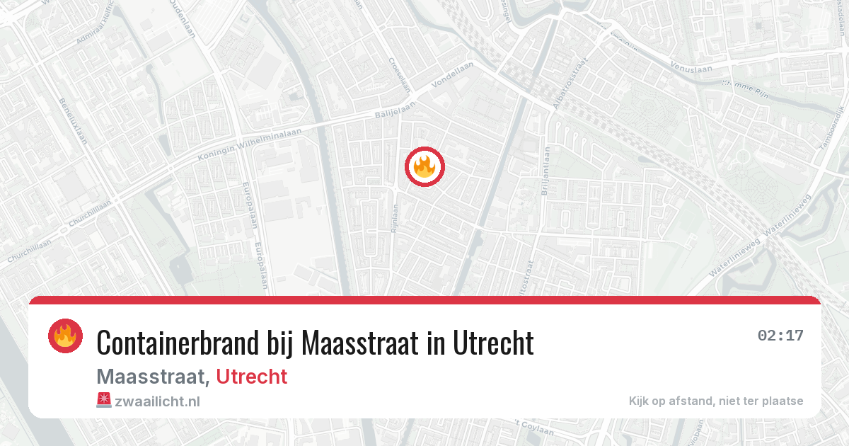 Containerbrand bij Maasstraat in Utrecht — 23 jul 2026