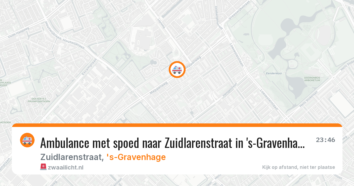 Ambulance met spoed naar Zuidlarenstraat in 's-Gravenhage — 14 aug 2026