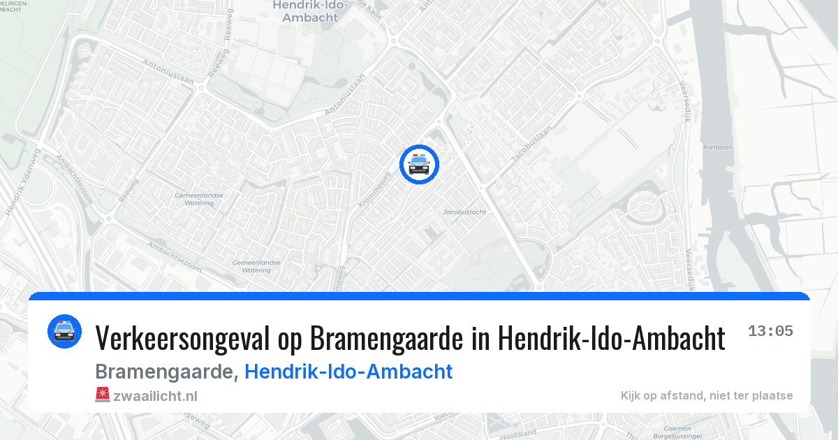 Verkeersongeval op Bramengaarde in Hendrik-Ido-Ambacht — 13 apr 2026