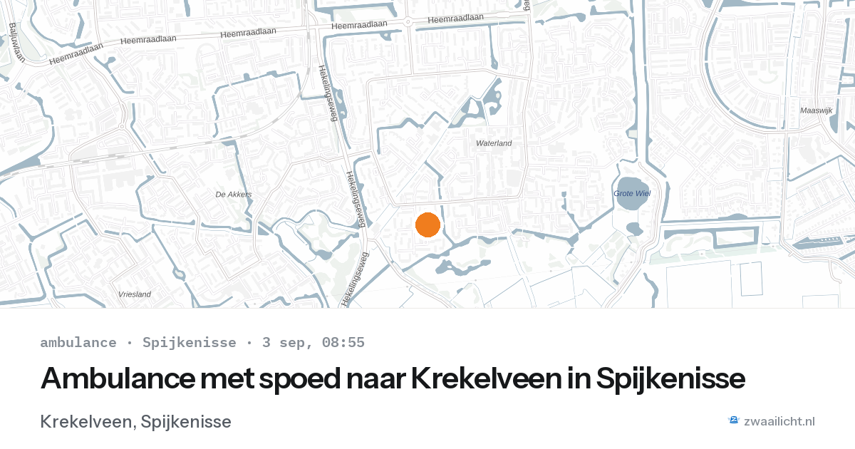 Ambulance met spoed naar Krekelveen in Spijkenisse — 3 sep 2026